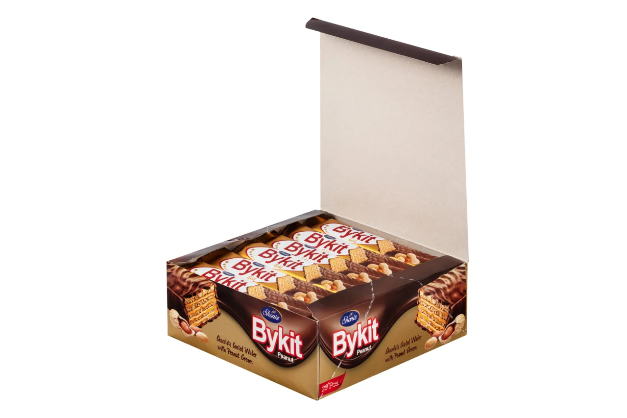 بایکیت سوپر- ویفر بادام زمینی با روکش شکلات (45 گرم جعبه 20 عددی)