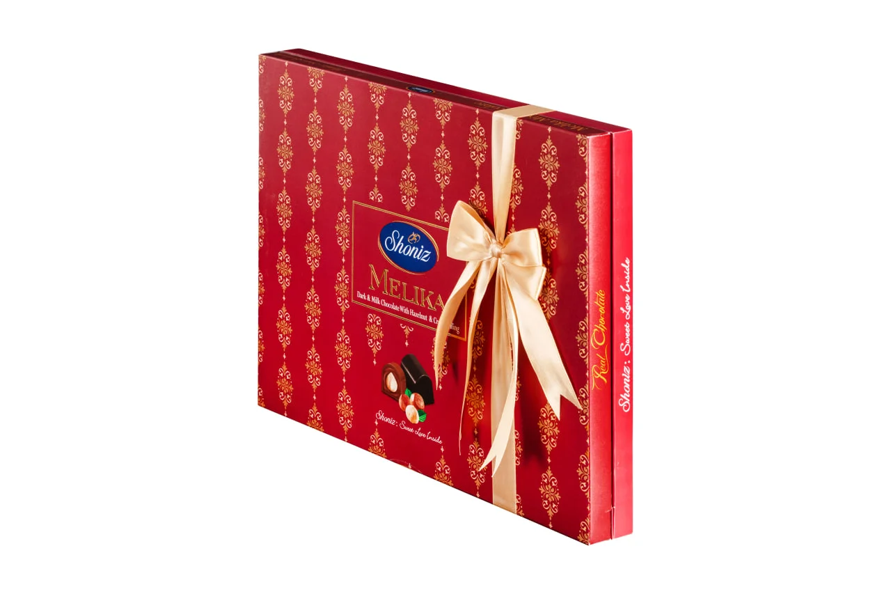 ملیکا - شکلات واقعی میکس(تلخ، شیری) با مغز فندق کامل  (308 گرم)